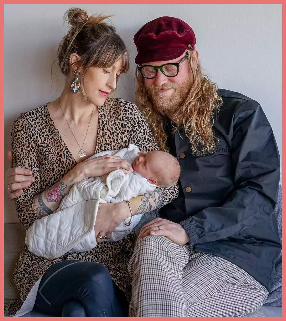 Allen Stone with his wife & son